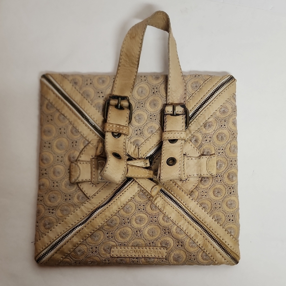 Vintage Y2K BCBG Maxaria Tan Unique Rare Handbag.